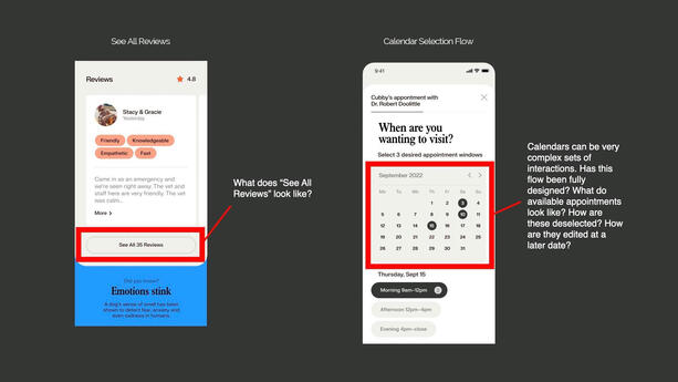 A "Gap Study" was done for client-provided screens, identifying areas of scope risk where information was needed.