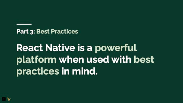 Portion of a presentation on a novel implementation of React Native.
